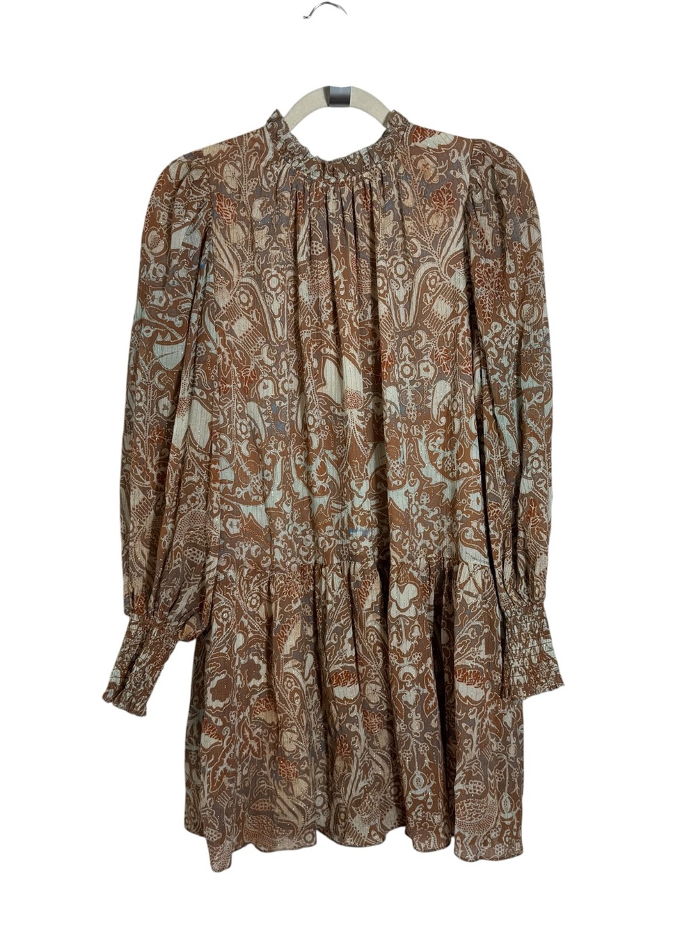 Ulla Johnson Maja Dress Size 4 Boho Mini Metallic Paisley - Picture 2 of 15